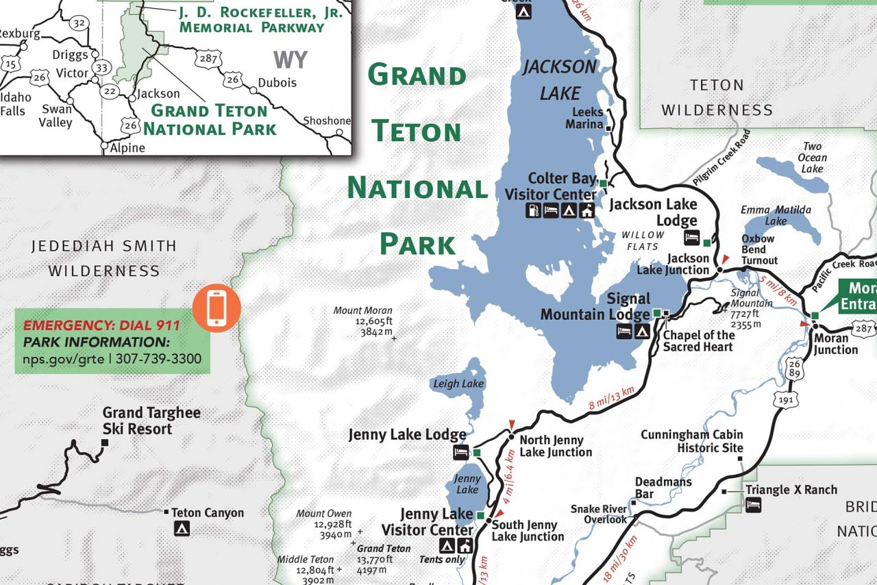 Teton National Park Map Grand Teton & Yellowstone National Park Map - Jackson Hole Traveler